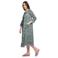 thumbnail image 2 of Moomaya Robe de Nuit Imprimée Longueur Genou en Coton avec Bordure en Dentelle Manches 3/4 pour Femmes, 2 of 5