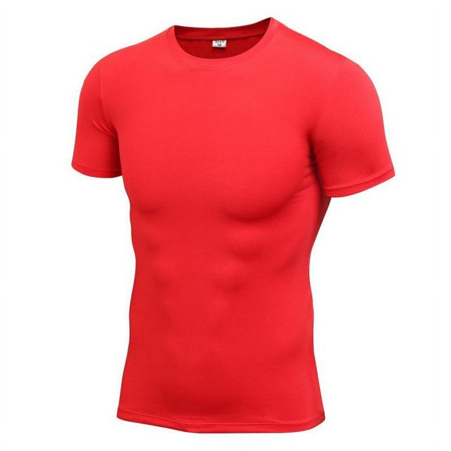 Mens Compression Shirts Gym Short Sleeve Sports Tight Fitness Base Layer Tops