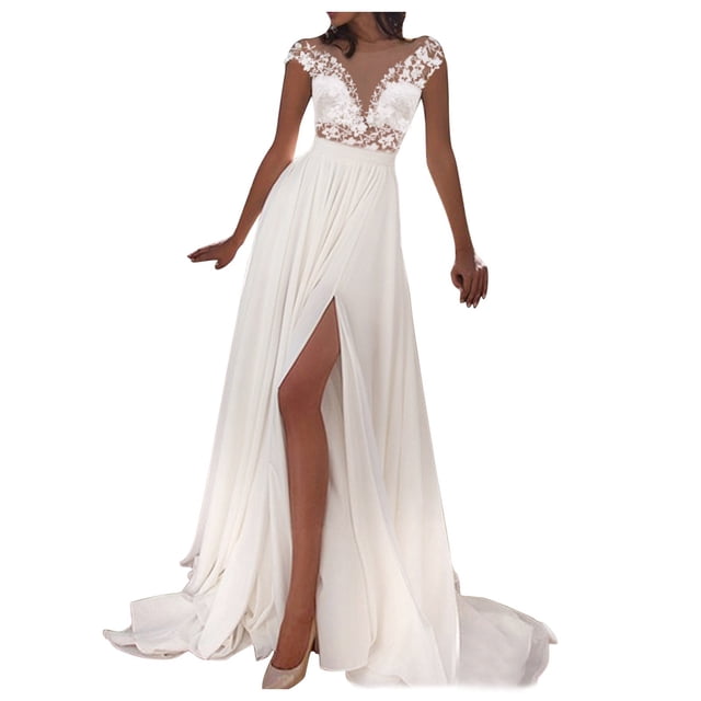 Ketyyh-chn99 Robes Longues et Robes de Soirée Robes de Soirée pour Mariage Robe Midi à Fleurs Robe Vintage Élégante pour Femme Robe de Cocktail en Blanc, Taille P. Cette Robe Sans Manches Présente un design Dos Nu, une silhouette Fluide avec une Fente Haute et des Détails en Dentelle Florale Complexe sur le Corsage. Fabriquée avec 80 % polyester et 20 % Élasthanne, Elle Est Légère, Respirante et Convient aux occasions de Printemps et d'Été comme les Mariages, les Fêtes Ou les Événements Formels.