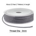 thumbnail image 2 of Unique Bargains Twisted Nylon Twine Thread Beading Cord 3mm 7M/23 Feet Extra Strong Braided Nylon String, Grey, 2 of 6