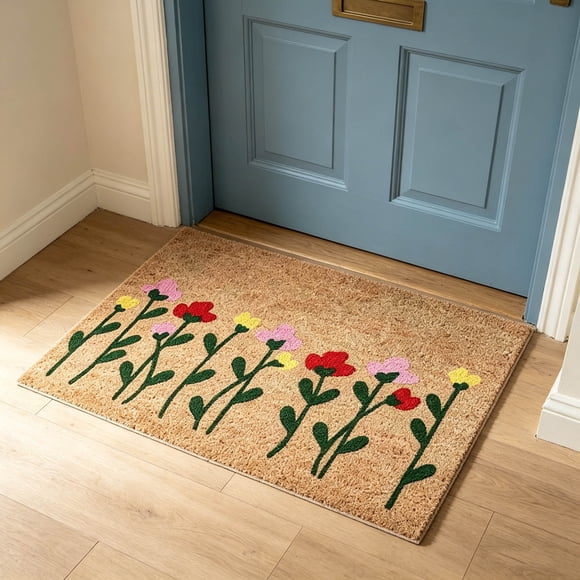 Dvkptbk Door Mat Home Welcome Mats Outdoor and Indoor Heavy Duty Low Profile Absorbent Front Welcome Mat for Home Entrance Outside Entry Yard