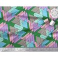 thumbnail image 2 of Soimoi Green Poly Georgette Fabric Triangle Geometric Decor Fabric Printed Yard 52 Inch Wide, 2 of 3