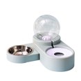 thumbnail image 3 of Cat Feeder Automatic Plastic Cat Waterer Food Feeder with Stainless Steel Bowl, 3 of 7