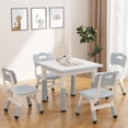 thumbnail image 4 of Adjustable Kids Table and 4 Chairs Set – Graffiti Desktop, Non-Slip Legs, Multi-Use Activity Furniture for Toddlers, Playroom, Study Room, and Home, 4 of 9