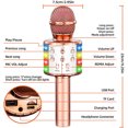 thumbnail image 2 of tredstone Microphone à Réduction de Bruit, Microphone de Karaoké Rechargeable Sans Fil, Micro LED Portable, Or Rose, 2 of 9