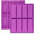 thumbnail image 1 of Rectangle Granola Bar Silicone Mold (2PCS) - 8 Cavity Nutrition Cereal Bar Mold for Baking, 1 of 5