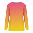 thumbnail image 2 of Liquidation à 50 % Chandail Surdimensionné pour Femmes 2023 Col Rond Mode Décontractée Manches Longues Chandail Imprimé Hauts Blouse, 2 of 3
