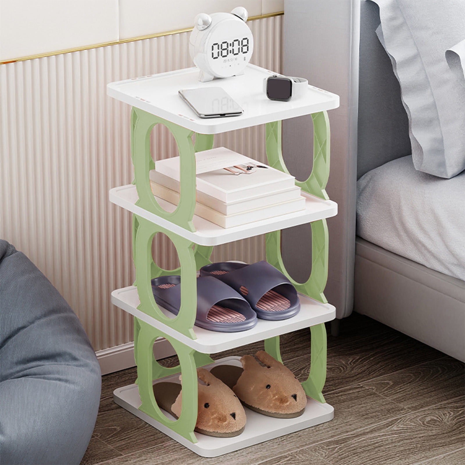 Chmadoxn Shoe Rack for Closet, Rack Shoe Organizers For Closet Plastic Shoe Storage Box For Entryway Living Room Sturdy Stackable Sneakers Cabinet Bins Plastics shoe rack
