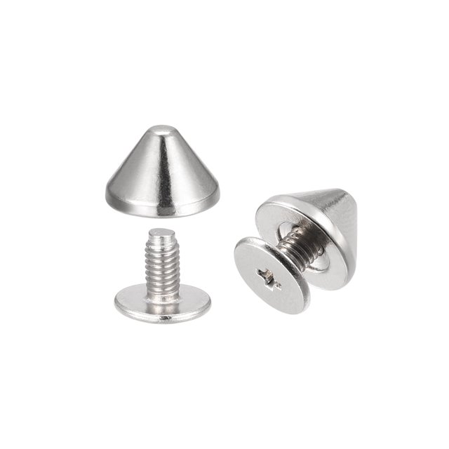 Unique Bargains Rivets à Visser 9x6mm en Cuir Solide Ton Argent 20 Ensembles