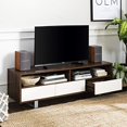 thumbnail image 3 of Walker Edison Mid Century Modern 3 Drawer Universal Stand for TV's up to 65" Flat Screen Living Room Storage Entertainment Center, 60 Inch, Dark Walnut, 3 of 5