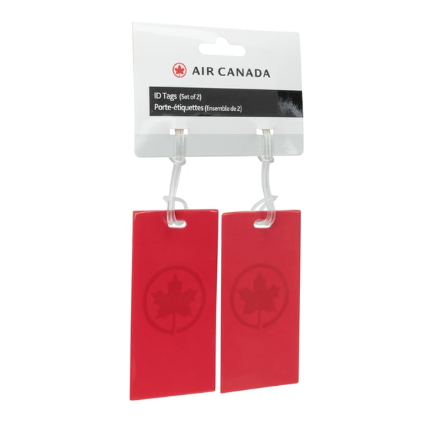 Air Canada Printed Luggage Id Tags 2-Pack with Self-Looping Strap