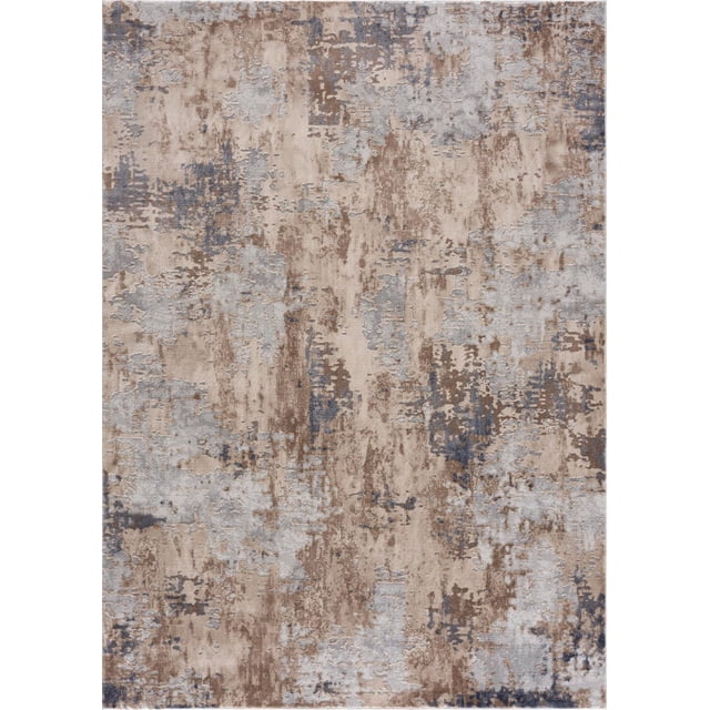 Rug Branch Vogue Collection Tapis Moderne Abstrait pour Aire, Paillasson Tissé à Partir de Fibres 100 % Polypropylène, Présentant un Motif Abstrait Vieilli dans des Tons beige, taupe, Gris et Bleu, Conçu pour les Zones Intérieures à Fort Passage avec Résistance aux Taches et Entretien Facile.