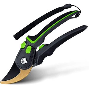 Pruning Shears, Professional Bypass Cutting Principle Stainless Steel Pruning Blade, Variable Handle Opening At 2 Levels, With Sponge Handles