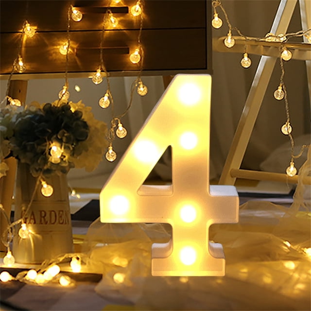 Vaidha Remote Control Alphabet Letter Lights LED Light Up White Plastic Letters Standin