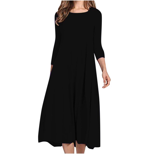 Vêtements de Mode pour Femmes Mode pour Femmes Coupe Ajustée Confortable Bouton Col en V Couleur Unie Robe Décontractée