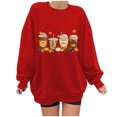 thumbnail image 2 of Chandails à Capuchon de Mode pour Femmes 2023 Mode Automne Hiver Lunettes Fille Imprimé Décontracté Sports Col Rond Survêtements Manches Longues 50 % de Rabais Liquidation Costumes Halloween/noël, 2 of 4