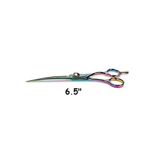 MPPMGT Professional Quality Dog Grooming Rainbow Series Curved Steel Shears Pick Size (6.5)
