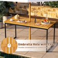 thumbnail image 4 of Costway Acacia Wood Dining Table for 6 People 55" Rectangle Patio Table with Umbrella Hole, 4 of 9