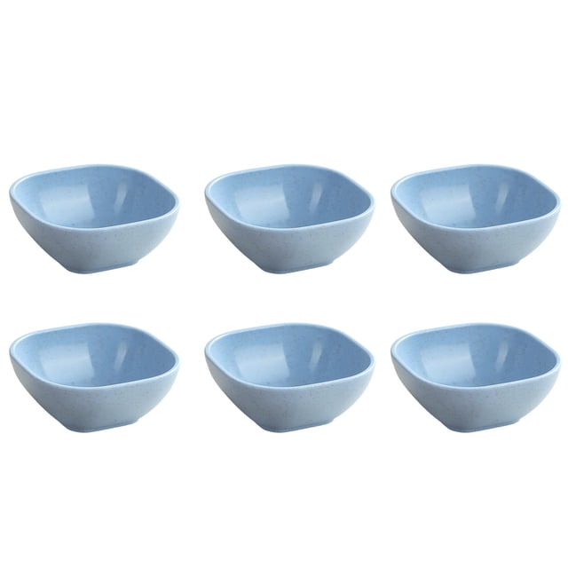 Lksixu 4 Inches Square Seasoning Plates 6 Boxed Wheats Straw Plates Sauces Plates Kitchen Gadgets