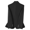 thumbnail image 5 of Veste Noire pour Femmes, Travail Bureau, Élégante, Brunch, à Boutons, Manches Longues, Tenues Blazer pour Dames, Col Roulé, Unie, Hiver Automne Blazer 2025, Vêtements Doux et Confortables, TTG, 5 of 5