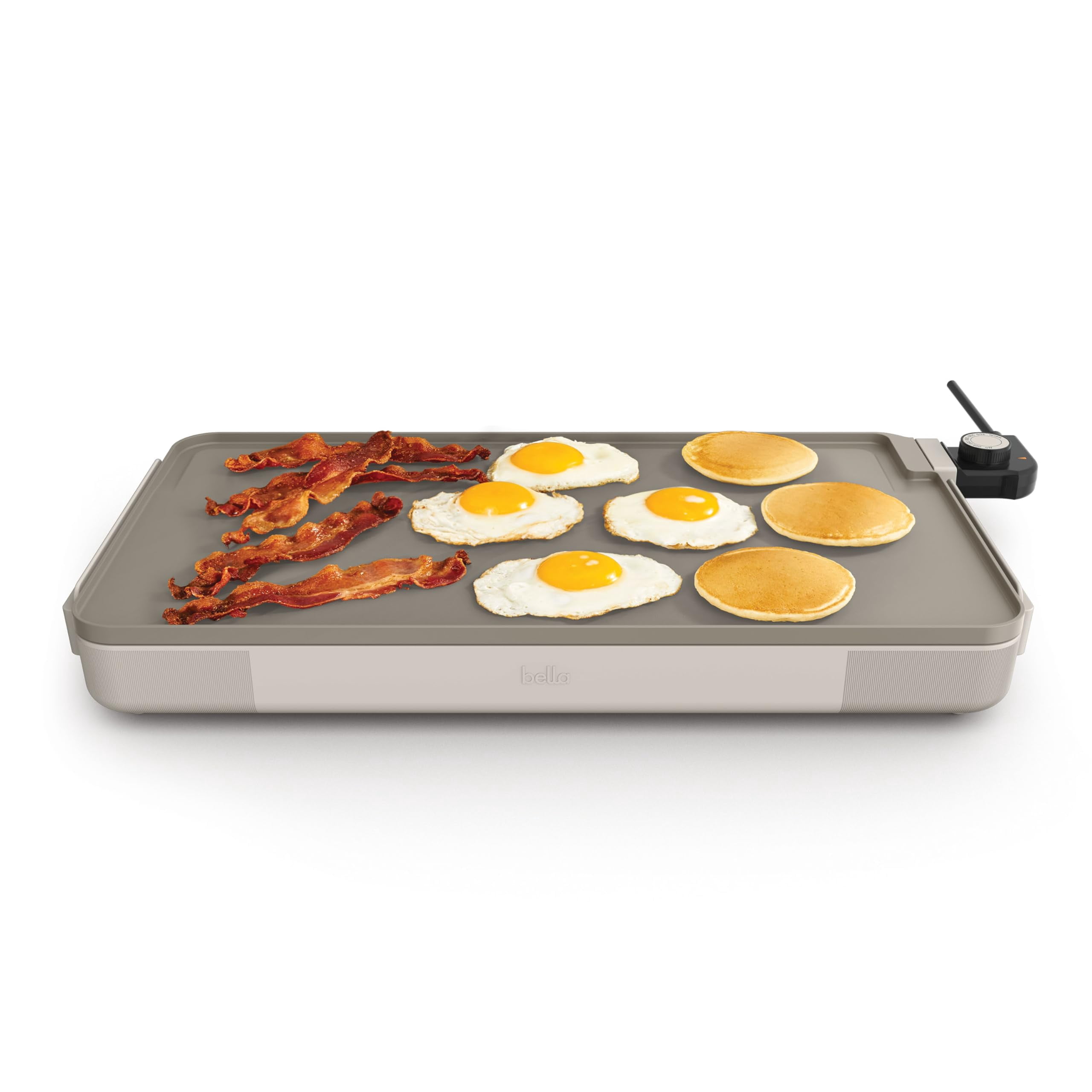 bella 12" x 22" Electric Griddle with EverGood™ Ceramic Nonstick Coating, Removable Temperature Probe, Dishwasher-Safe Drip Tray & Cool Touch H
