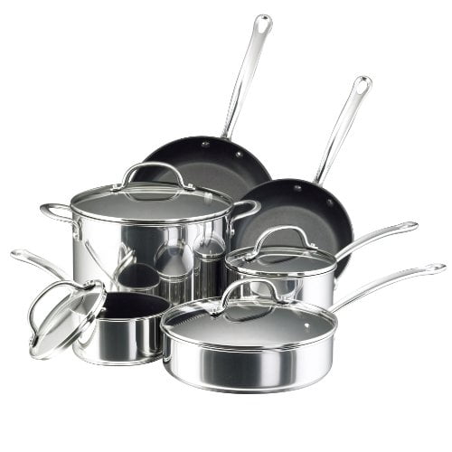 Farberware Millennium Acier inoxydable Non-stick 10-Piece Ensemble d'articles de cuisine