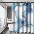 thumbnail image 1 of Light Blue Marble Shower Curtain Abstract Watercolor Ink Painting with Golden Accents Machine Washable Digital Printing Decor into an Artistic Oasis (72"x72) Includes Hooks, 1 of 1