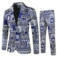 thumbnail image 2 of TIMIFIS Mens 2 Piece Print Suit Floral Partys Dress Jacket Slim 2 Button Blazer PantsFall, 2 of 9