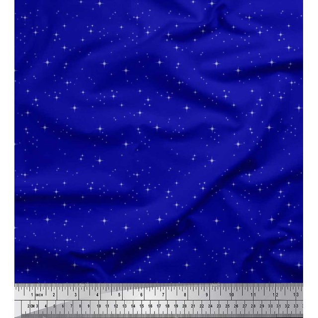 Soimoi Velvet Fabric Stars Shirting Fabric Prints by Yard 58 Inch Wide