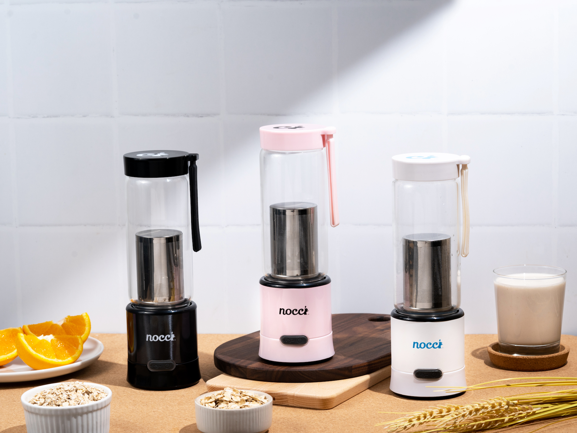 NOCCI White Portable Travel Blender, Nut & Plant Milk Maker