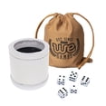 thumbnail image 1 of WE Games Professional White Leather Dice Cup Set - 5 Dice for 10 Dice Games, 1 of 8