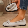thumbnail image 4 of Xfvqtps Womens Casual Wedge Shoes Comfortable Slip on with Cushioned Insole Lightweight Breathable Solid Color Flats for Work Walking Daily Wear Beige, 4 of 9