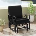 thumbnail image 4 of Gymax 2PCS Patio Glider Chair Single Outdoor Rocking Chair w/ Seat & Back Cushions Black, 4 of 10
