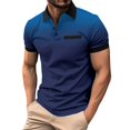 thumbnail image 1 of Male Spring and Summer Workout T Shirts for Men Breathable Short Sleeve T Men Tall Shirts Shirt Solid Color Button Man Shirt Lapel Pocket Bottoming Shirt, 1 of 4
