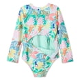 thumbnail image 2 of George Toddler Girls' Adaptive One Piece Rashguard Swimsuit, 2 of 3