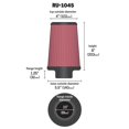 thumbnail image 4 of K & N Filters Air Filter RU-1045 Washable; Red; Cotton Gauze; Round Tapered; 8 Inch Height; Black Rubber Top, 4 of 4