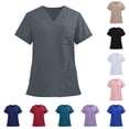 thumbnail image 1 of T-Shirt à Col Rond pour Homme à Manches Courtes avec Poche, Haut Tee avec Pantalon à Taille Élastique, Uniforme d'Infirmier, Ensemble de Sarraus pour Soignant, Travail à l'Hôpital, Tenue Décontractée Quotidienne / IhhxPro, Navy S, 1 of 8