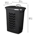 thumbnail image 3 of Sterilite Ultra Wheeled Laundry Hamper, Plastic Clothes Bin, Black, 3 Pack, 3 of 4