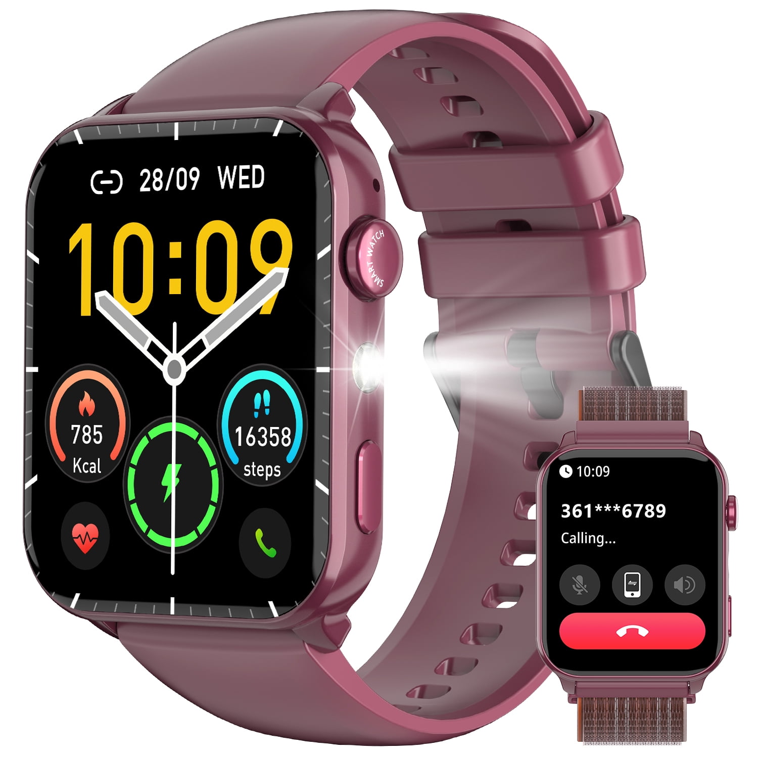 Smart Watch Fits for Android and iPhone Samsung,1.91'' Smartwatch for Men Women,100+ Sports Modes Fitness Tracker with Answer Make Calls/Message Reminder, IP68 Waterproof,Purple