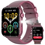 Smart Watch Fits for Android and iPhone Samsung,1.91'' Smartwatch for Men Women,100+ Sports Modes Fitness Tracker with Answer Make Calls/Message Reminder, IP68 Waterproof,Purple