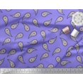 thumbnail image 3 of Soimoi Purple Poly Georgette Fabric Floral & Paisley Print Fabric by the Yard 42 Inch Wide, 3 of 3