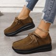thumbnail image 4 of Chaussures de Course Femme Bout Rond à Lacets à Enfiler Semelle Épaisse Talon Compensé Mocassins Uni, 4 of 8