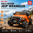 thumbnail image 2 of VOLTZ TOYS Jeep Wrangler Style 24V 2-Seater Kids Ride-On Car Truck, Classic Motorized Off-Road Toy Vehicle with Parent Remote Control, All-Terrain Wheels, Orange, 2 of 9