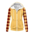 thumbnail image 3 of Chbgutlmr Sweatshirt for Women Raglan Long Sleeve Casual Plaid Jackets Drawstring Zip up Hoodies Pockets, 3 of 8