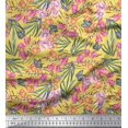 thumbnail image 1 of Soimoi Moss Georgette Fabric & Orchids Floral Printed Fabric 1 Yard 42 Inch Wide, 1 of 3