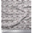 thumbnail image 1 of Soimoi Gray Poly Georgette Fabric Snowman & Penguin Cartoon Print Sewing Fabric Yard 42 Inch Wide, 1 of 3