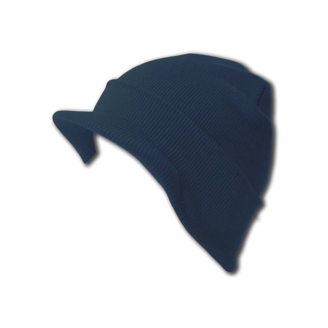 Cuff Beanie Visor Skull Cap Hat Beanie - Navy