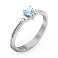 thumbnail image 3 of Birthstone Heart Ring with Shoulder Accents - Blue Topaz (December), 3 of 4