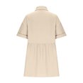 thumbnail image 4 of Pisexur Robes Femmes Belle Robe d'Été pour Femmes Décontractée Sans Manches à Col Rond à Lacets Robe Plissée Beige,G, 4 of 9