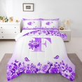 thumbnail image 1 of Erosebridal Ensembles de Literie Initiale Florale Double avec Couette, Insert de Couette Fleur Papillon, Déco de Chambre Ado, Réversible, 3 Pcs, 1 of 8